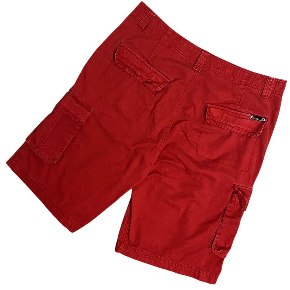 Southpole Cargo Shorts Mens 36 Red Hip Hop Baggy Back‎ Logo Flaps Skater